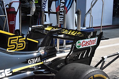 Renault: l'ala posteriore è quasi piatta, mentre davanti si lavora sull'efficienza