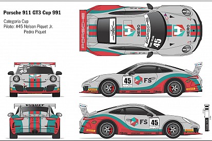 Veja carro de Nelsinho e Pedro Piquet para prova da Porsche