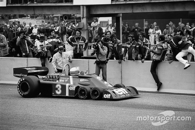 Jody Scheckter, Tyrrell P34-Ford, wint in Zweden