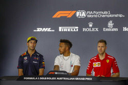Daniel Ricciardo, Red Bull Racing, Lewis Hamilton, Mercedes AMG F1, ve Sebastian Vettel, Ferrari