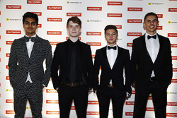 Enaam Ahmed, Daniel Ticktum, Max Fewtrell en Harrison Scott, finalisten van de McLaren Autosport BRDC Award