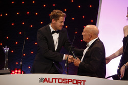 Sebastian Vettel en Sir Stirling Moss, op de Autosport Awards