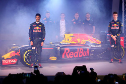 Daniel Ricciardo and Daniil Kvyat with the Red Bull Racing RB12 livery