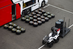 Pirelli tyres in the paddock