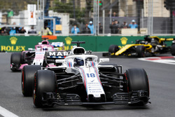 Лэнс Стролл, Williams FW41, Серхио Перес, Sahara Force India F1 VJM11, и Нико Хюлькенберг, Renault Sport F1 Team RS18