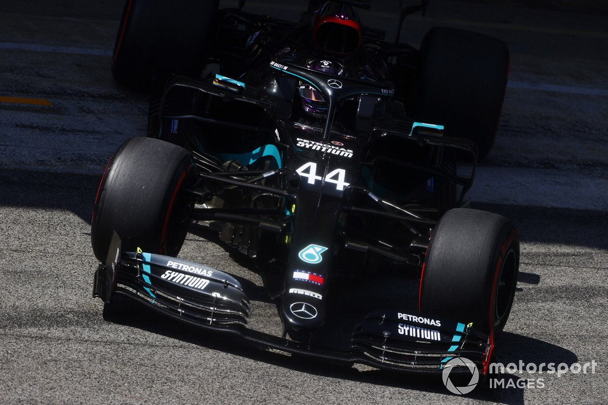 Lewis Hamilton, Mercedes F1 W11 EQ Performance, leaves the garage