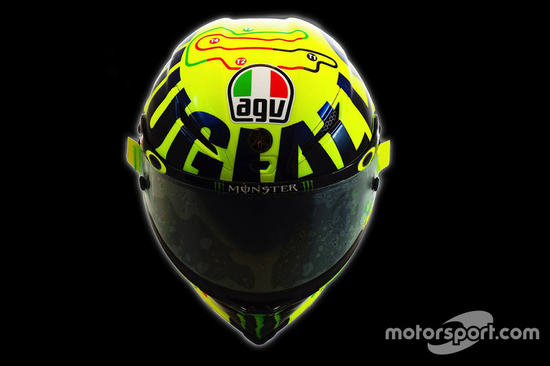 Nieuwe helm van Valentino Rossi, Yamaha Factory Racing