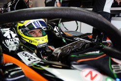 Sergio Perez, Sahara Force India F1 VJM09, met de halo cockpitbescherming