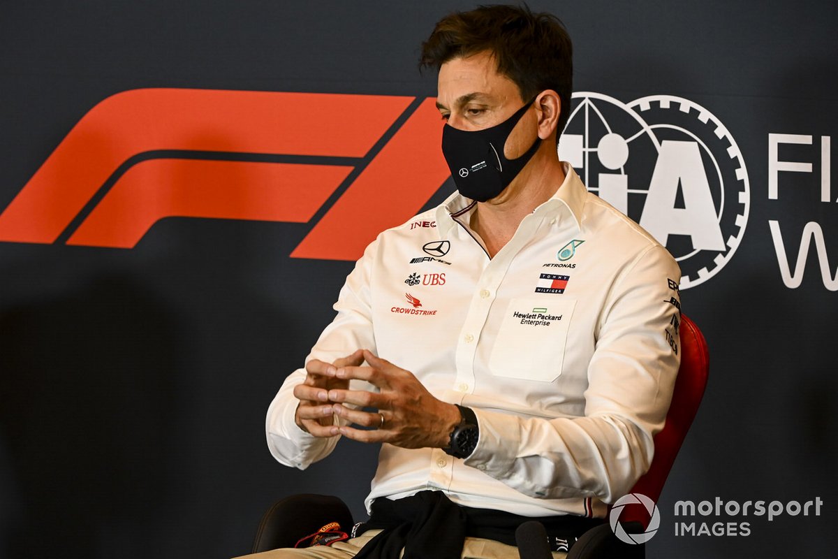 Toto Wolff, Executive Director (Business), Mercedes AMG, in a Press Conference