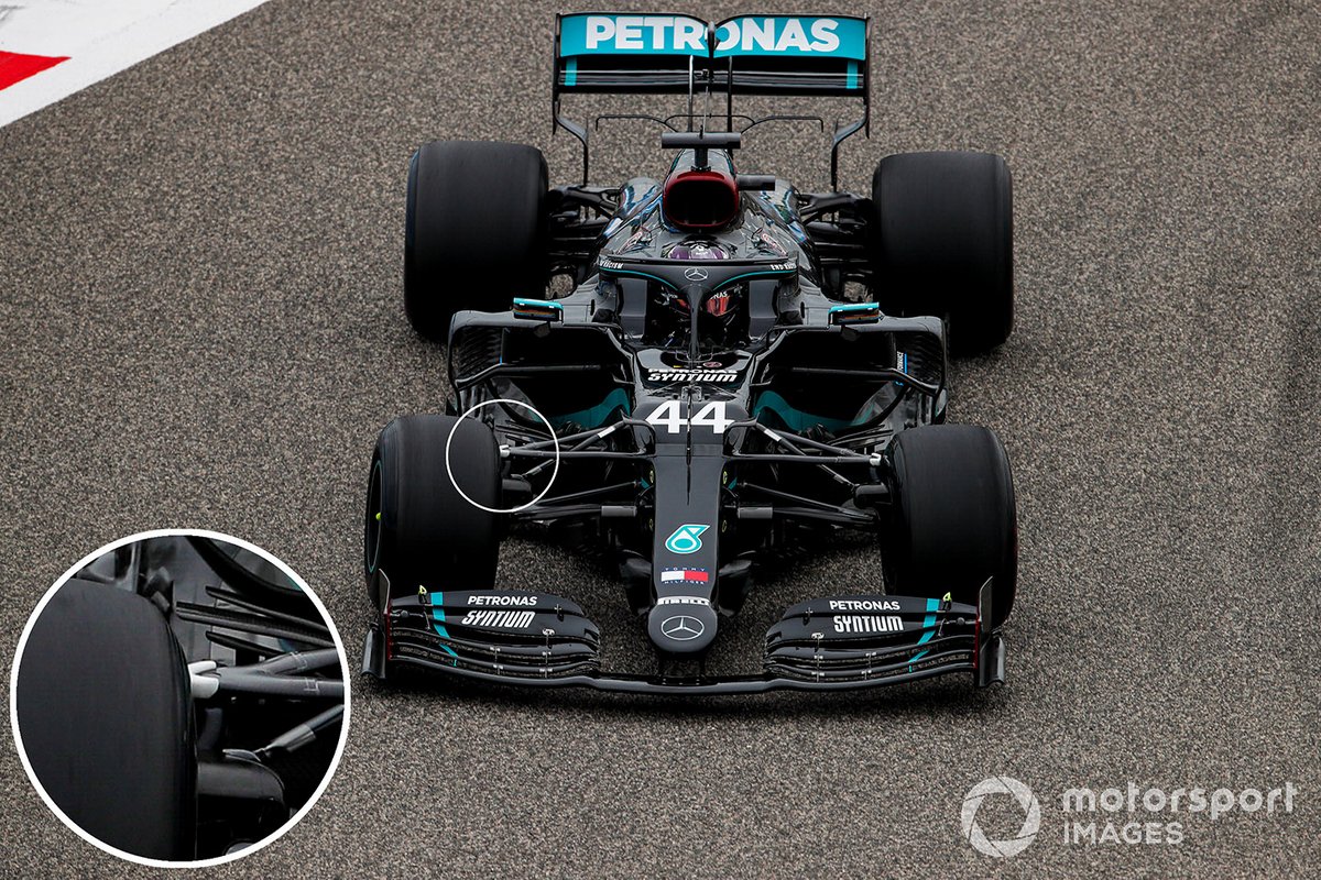 Детали передней подвески Mercedes F1 W11