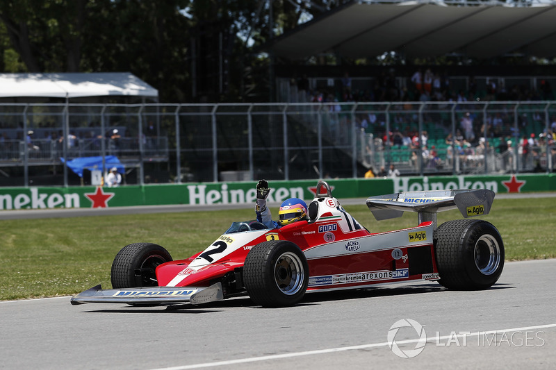 Jacques Villeneuve guida la monoposto del padre, Gilles Villeneuve, Ferrari 312T 1978