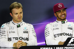Pressekonferenz: Nico Rosberg, Mercedes AMG F1, und Lewis Hamilton, Mercedes AMG F1