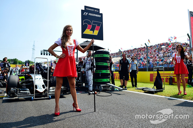 Grid girl for Nico Hulkenberg, Sahara Force India F1 VJM09