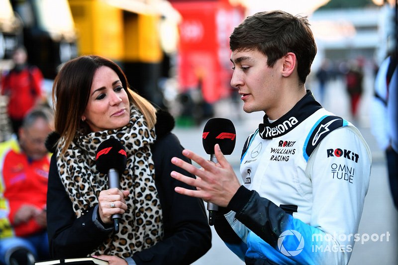Natalie Pinkham, Sky TV parle avec George Russell, Williams Racing