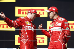 Podium: race winner Sebastian Vettel, Ferrari, second place Kimi Raikkonen, Ferrari
