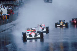 Start: Ayrton Senna, McLaren MP4/6 Honda; Gerhard Berger, McLaren MP4/6 Honda; Nelson Piquet, Benett