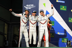 Podium: second place Timo Bernhard, Earl Bamber, Brendon Hartley, Porsche Team