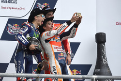 Podium: Race winner Marc Marquez, Repsol Honda Team, Honda; second place Jorge Lorenzo, Movistar Yam