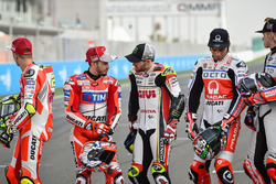 Andrea Iannone, Ducati Team; Andrea Dovizioso, Ducati Team; Cal Crutchlow, Team LCR Honda; Danilo Pe