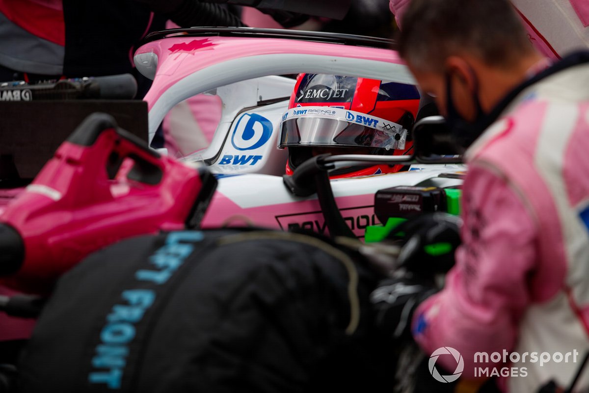 Sergio Perez, Racing Point, on the grid