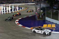 Safety car leads the field