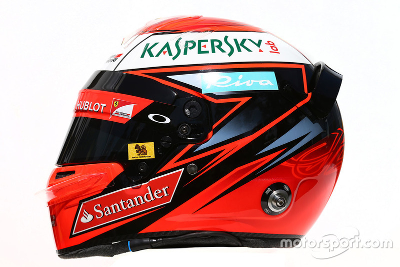El casco de Kimi Räikkönen, Ferrari