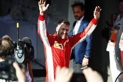 Sebastian Vettel, Ferrari, celebrates victory