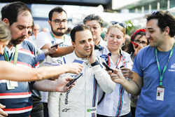 Felipe Massa, Williams, talks after his final home grand prix
