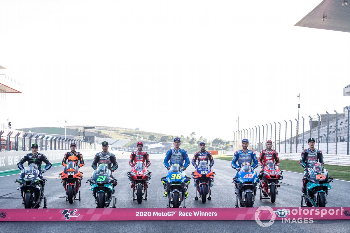 Los nueve ganadores de 2020 en MotoGP