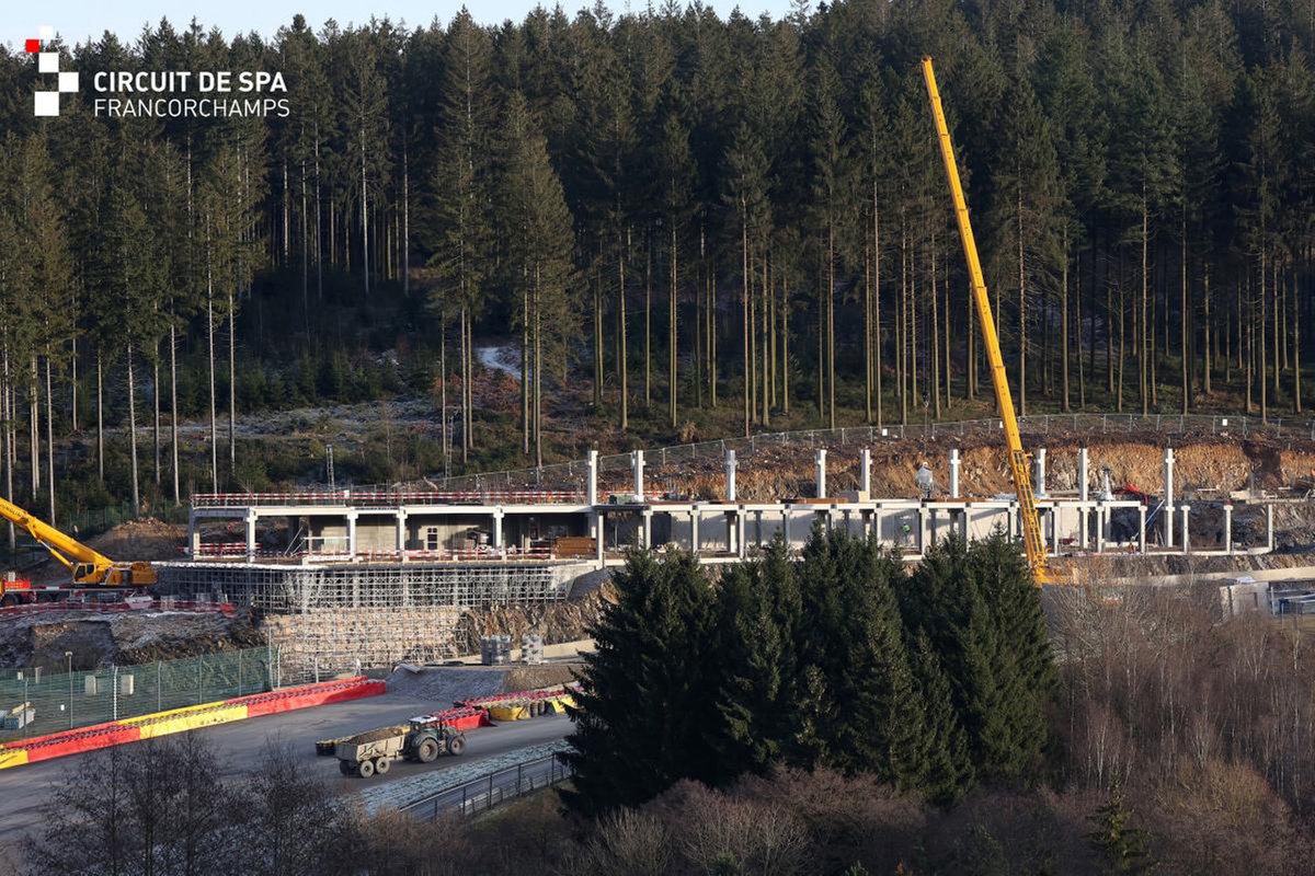 Werkzaamheden op het circuit van Spa-Francorchamps