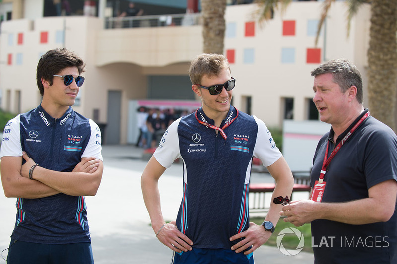 Lance Stroll, Williams, Sergey Sirotkin, Williams ve David Croft, Sky TV Commentator
