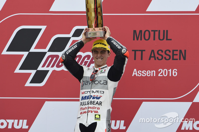 Podium: pemenang Francesco Bagnaia, Aspar Team Mahindra