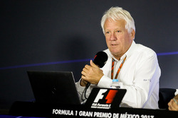 Charlie Whiting, FIA Delegate in the Press Conference discussing the Kimi Raikkonen, Ferrari and Max
