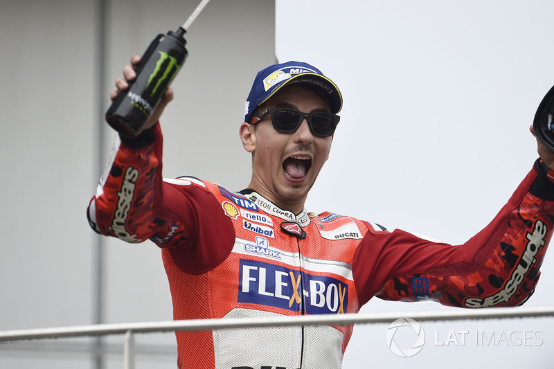Podio: segundo clasificado, Jorge Lorenzo, Ducati Team