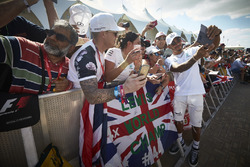 Lewis Hamilton, Mercedes AMG F1, meets some fans