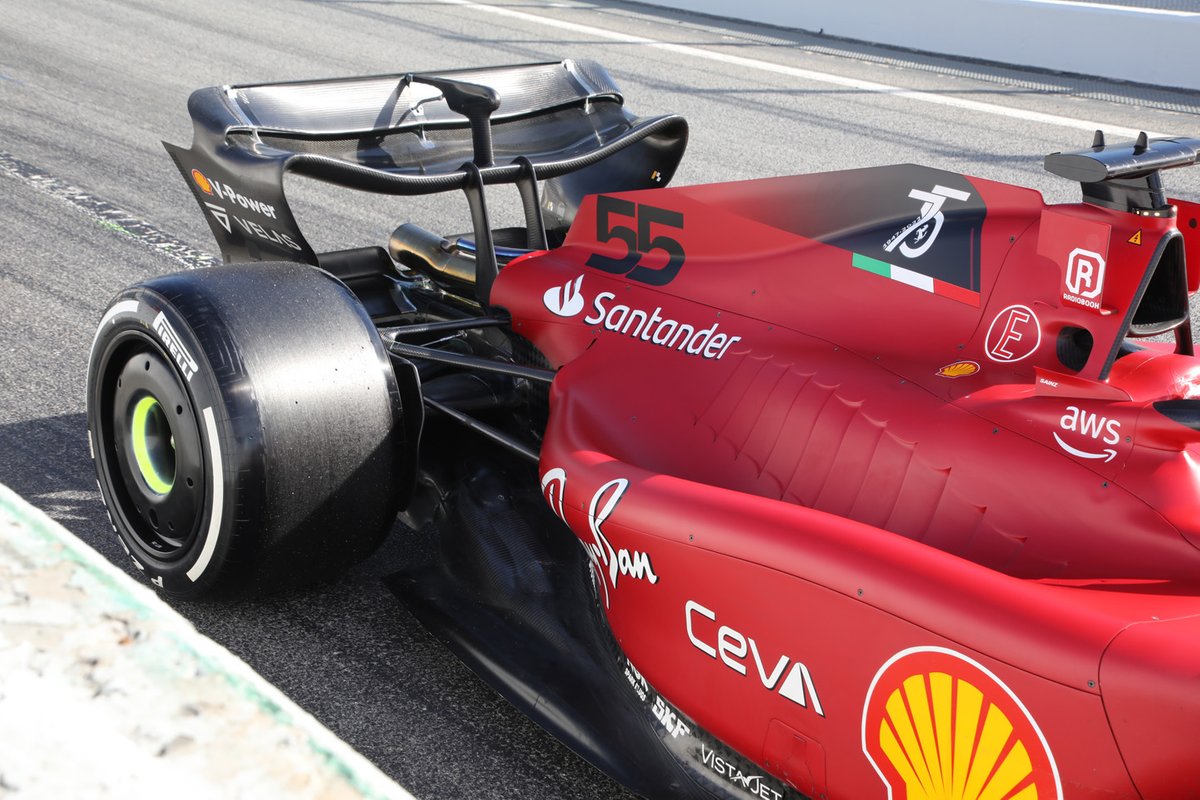 Detalle trasero del Ferrari F1-75