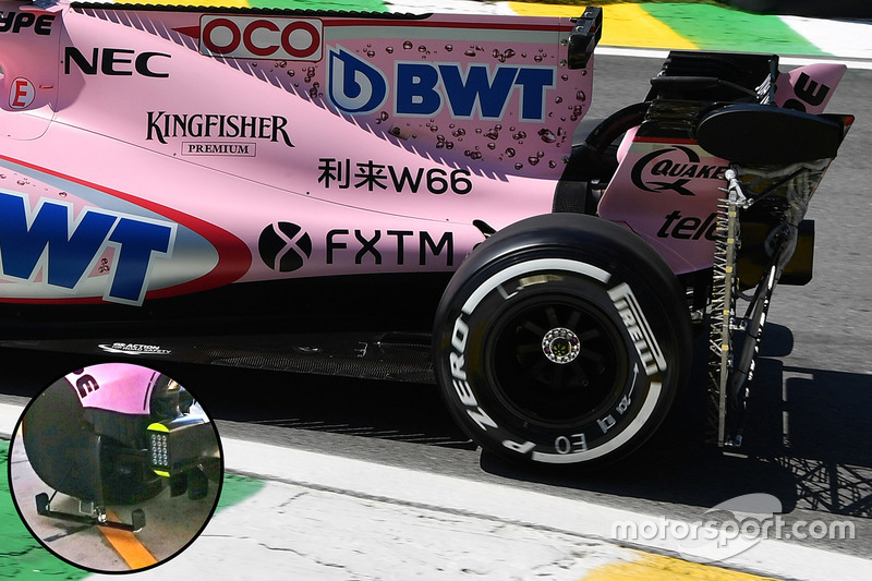 Force India: Messgerät am Hinterrad