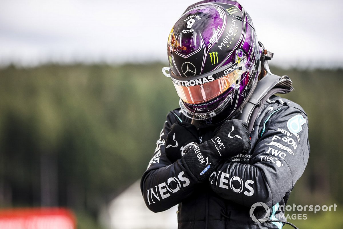 Pole Sitter Lewis Hamilton, Mercedes-AMG F1 celebtrates in Parc Ferme