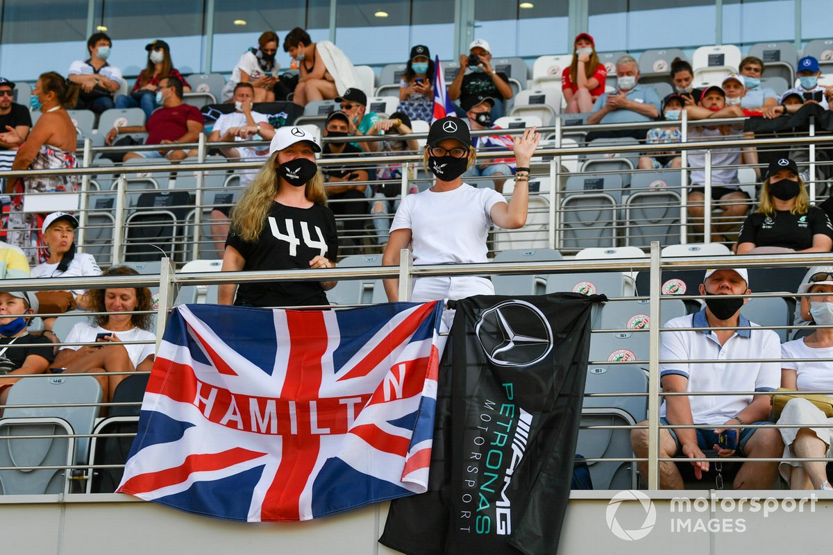 Fans of Lewis Hamilton, Mercedes-AMG F1, in a grandstand