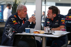 Dr Helmut Marko, Red Bull Motorsport Consultant en Christian Horner, Red Bull Racing Team Principal