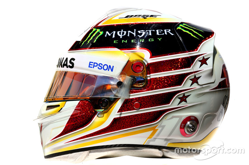 El casco de Lewis Hamilton, Mercedes AMG F1