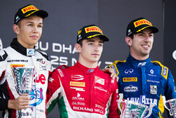 Podium: Race winner Charles Leclerc, PREMA Powerteam, Second place Alexander Albon, ART Grand Prix &