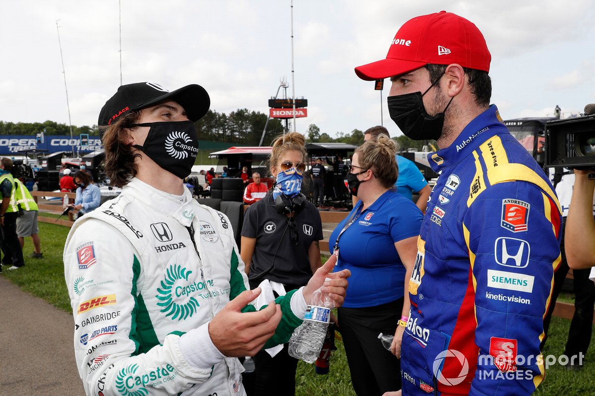 Winner Colton Herta, Andretti Harding Steinbrenner Autosport Honda, Alexander Rossi, Andretti Autosport Honda