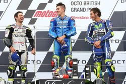 Podium: race winner Maverick Viñales, Team Suzuki MotoGP, second place Cal Crutchlow, Team LCR Honda