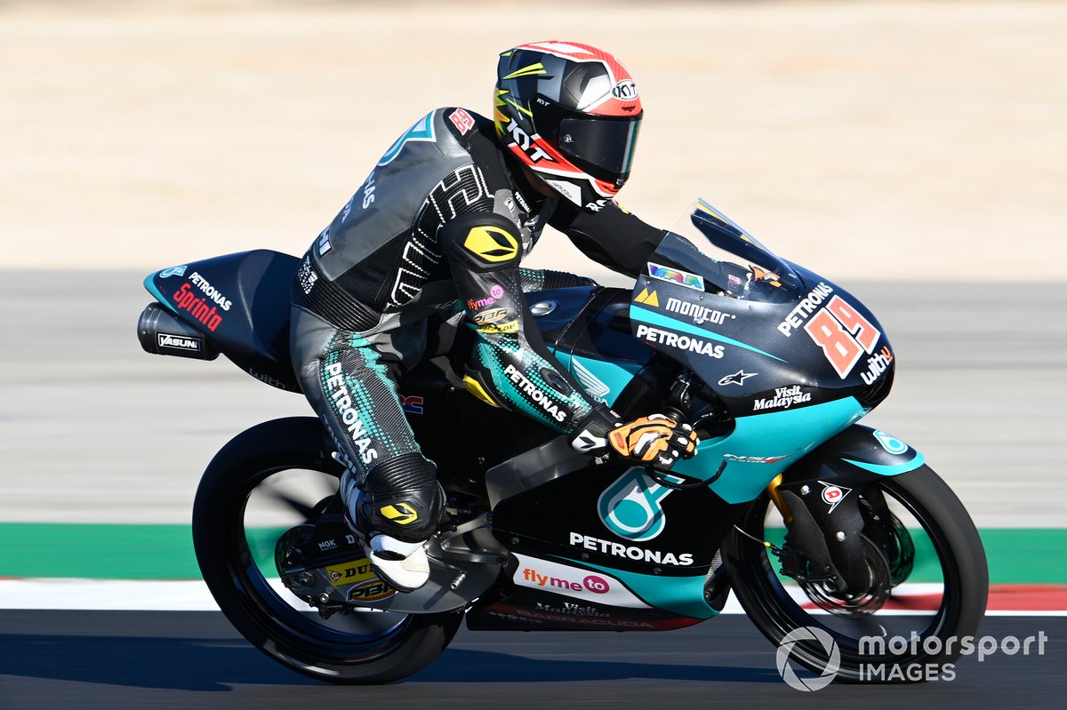 Khairul Idham Pawi, Petronas Sprinta Racing, saat beraksi di Moto3 Portugal 2020.