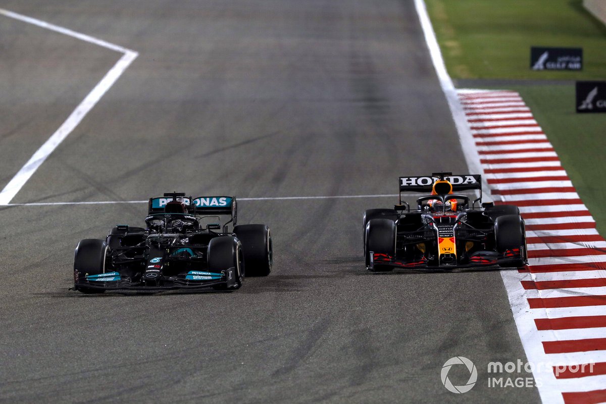 Lewis Hamilton, Mercedes W12 Max Verstappen, Red Bull Racing RB16B