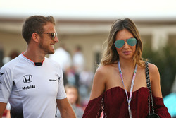Jenson Button, McLaren met vriendin Brittny Ward