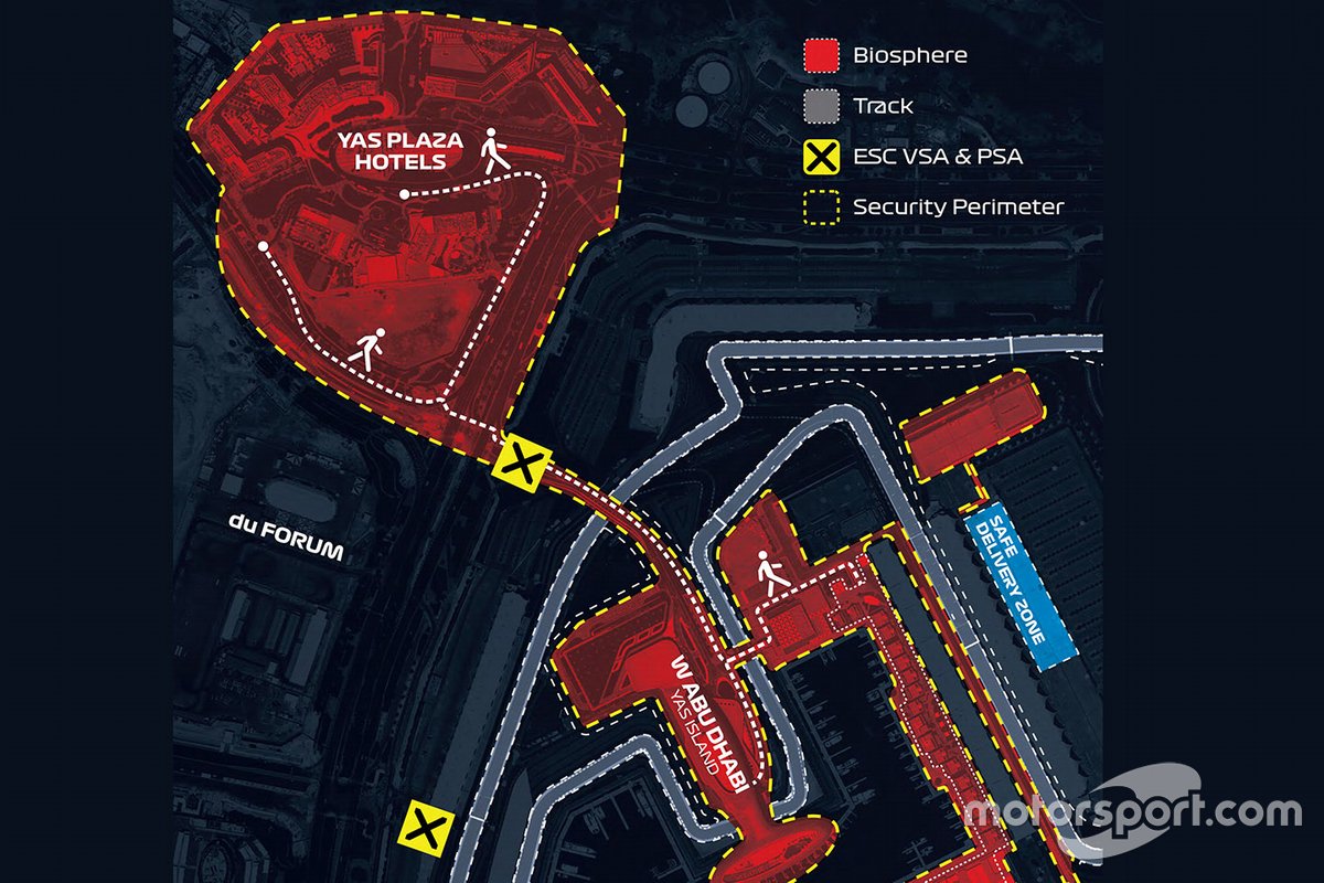 Denah area “biosfer” F1 untuk gelaran GP Abu Dhabi 2020, akhir pekan ini.