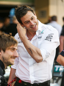 Toto Wolff, Direktör, Mercedes AMG F1, pit stop antrenmanında