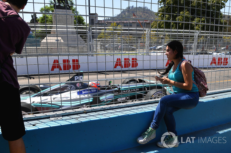 Fans watch Nelson Piquet Jr., Jaguar Racing